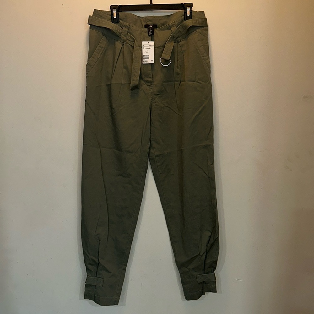 H&M khaki olive green baggy pants  NWT